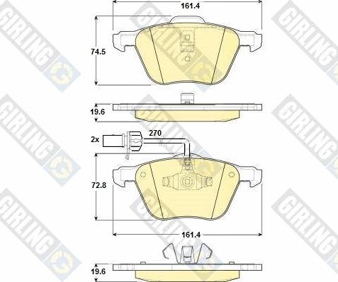 Girling 6114602 - Kit de plaquettes de frein, frein à disque cwaw.fr