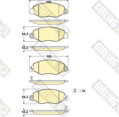 Girling 6114614 - Kit de plaquettes de frein, frein à disque cwaw.fr