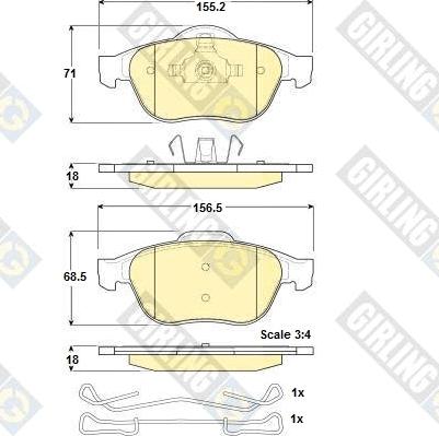 Girling 6114682 - Kit de plaquettes de frein, frein à disque cwaw.fr