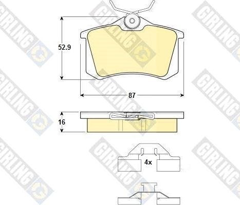 Girling 6114671 - Kit de plaquettes de frein, frein à disque cwaw.fr