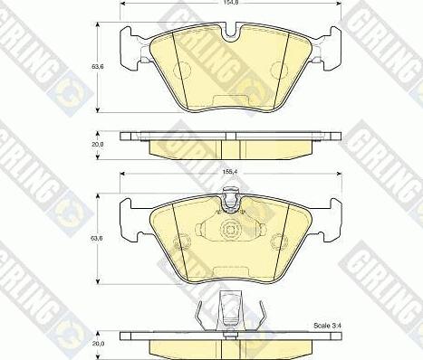 Girling 6114042 - Kit de plaquettes de frein, frein à disque cwaw.fr