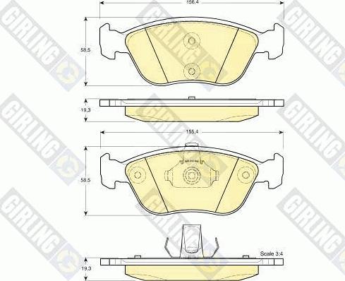 Girling 6114062 - Kit de plaquettes de frein, frein à disque cwaw.fr