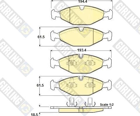 Girling 6114002 - Kit de plaquettes de frein, frein à disque cwaw.fr