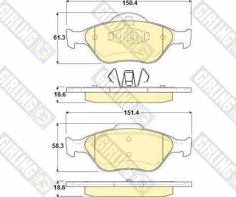 Girling 6114192 - Kit de plaquettes de frein, frein à disque cwaw.fr