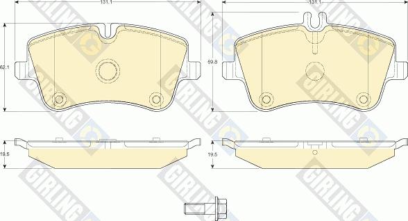 Girling 6114131 - Kit de plaquettes de frein, frein à disque cwaw.fr