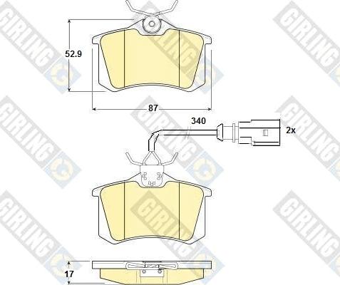 Girling 6114171 - Kit de plaquettes de frein, frein à disque cwaw.fr