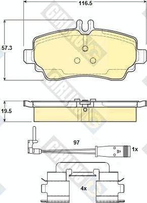 Girling 6114801 - Kit de plaquettes de frein, frein à disque cwaw.fr