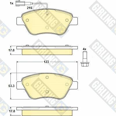 Girling 6114824 - Kit de plaquettes de frein, frein à disque cwaw.fr