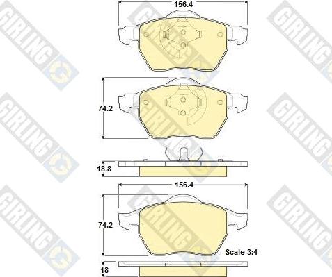 Girling 6114292 - Kit de plaquettes de frein, frein à disque cwaw.fr