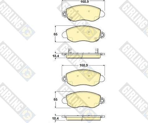 Girling 6114244 - Kit de plaquettes de frein, frein à disque cwaw.fr