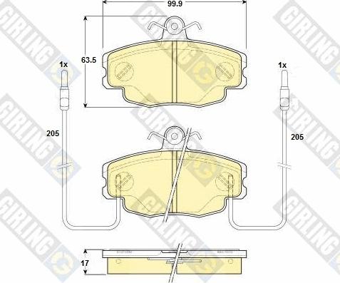 Girling 6114281 - Kit de plaquettes de frein, frein à disque cwaw.fr