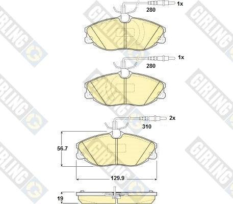 Girling 6114231 - Kit de plaquettes de frein, frein à disque cwaw.fr