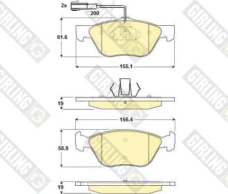 Girling 6114272 - Kit de plaquettes de frein, frein à disque cwaw.fr