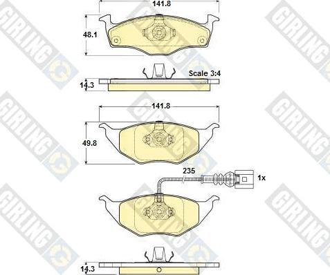 Girling 6114745 - Kit de plaquettes de frein, frein à disque cwaw.fr