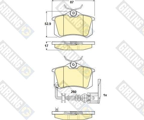 Girling 6114751 - Kit de plaquettes de frein, frein à disque cwaw.fr