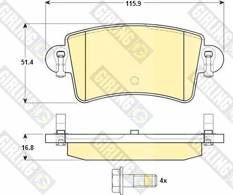 Girling 6114704 - Kit de plaquettes de frein, frein à disque cwaw.fr