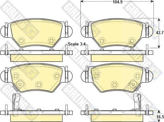 Girling 6114714 - Kit de plaquettes de frein, frein à disque cwaw.fr