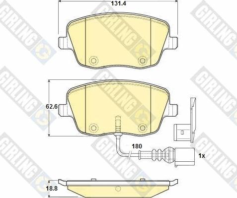 Girling 6114721 - Kit de plaquettes de frein, frein à disque cwaw.fr