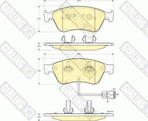 Girling 6115982 - Kit de plaquettes de frein, frein à disque cwaw.fr