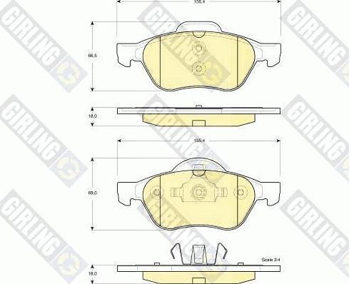 Girling 6115402 - Kit de plaquettes de frein, frein à disque cwaw.fr