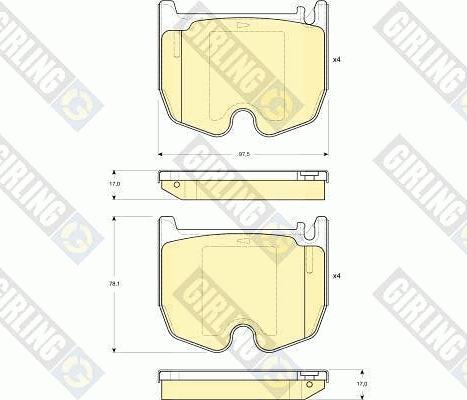 Girling 6115419 - Kit de plaquettes de frein, frein à disque cwaw.fr