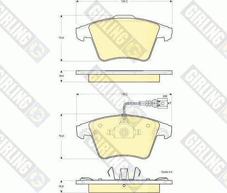 Girling 6115552 - Kit de plaquettes de frein, frein à disque cwaw.fr