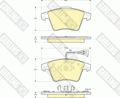 Girling 6115562 - Kit de plaquettes de frein, frein à disque cwaw.fr