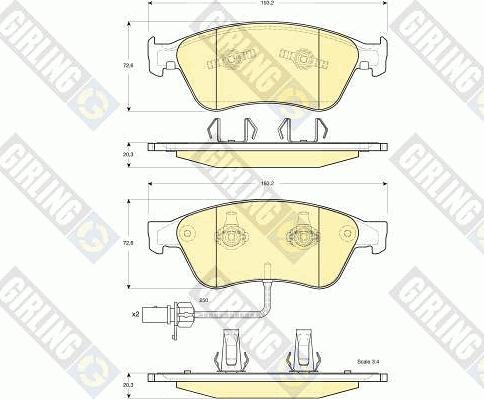 Girling 6115532 - Kit de plaquettes de frein, frein à disque cwaw.fr