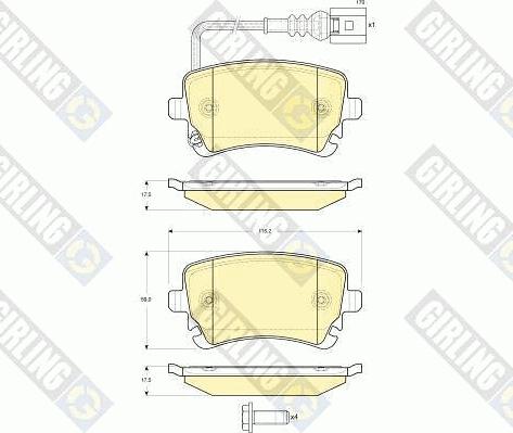 Girling 6115571 - Kit de plaquettes de frein, frein à disque cwaw.fr