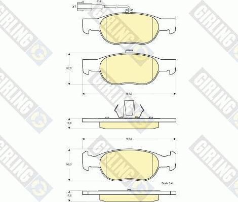 Girling 6115642 - Kit de plaquettes de frein, frein à disque cwaw.fr