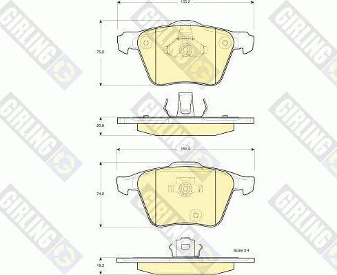 Girling 6115652 - Kit de plaquettes de frein, frein à disque cwaw.fr