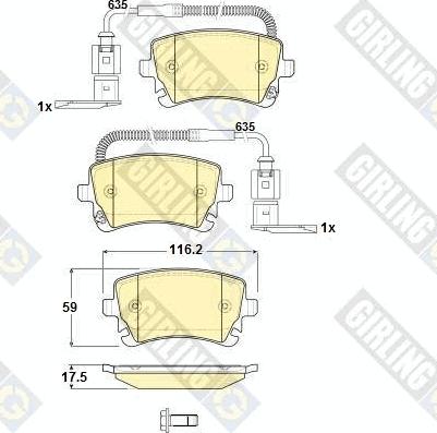 Girling 6115081 - Kit de plaquettes de frein, frein à disque cwaw.fr