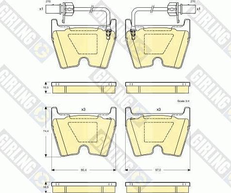 Girling 6115079 - Kit de plaquettes de frein, frein à disque cwaw.fr