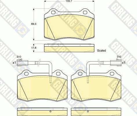 Girling 6115199 - Kit de plaquettes de frein, frein à disque cwaw.fr