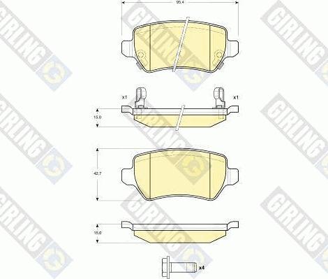 Girling 6115151 - Kit de plaquettes de frein, frein à disque cwaw.fr