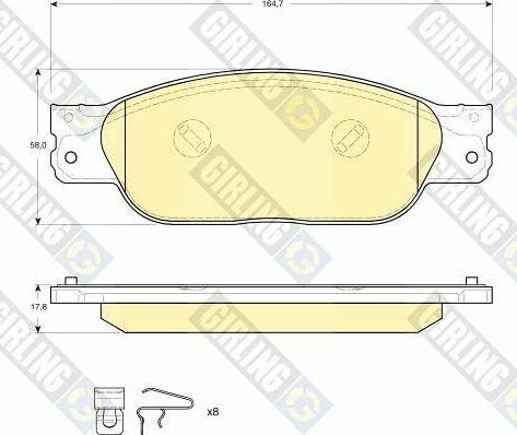 Girling 6115109 - Kit de plaquettes de frein, frein à disque cwaw.fr