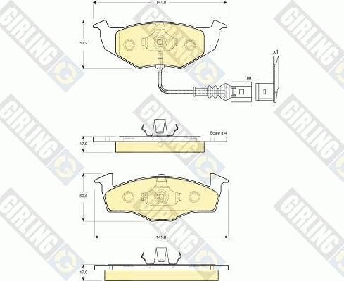 Girling 6115862 - Kit de plaquettes de frein, frein à disque cwaw.fr