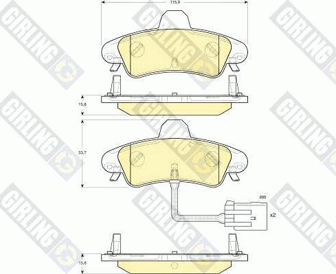 Girling 6115813 - Kit de plaquettes de frein, frein à disque cwaw.fr