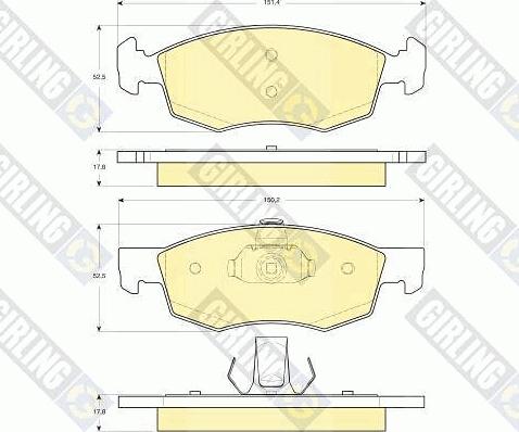 Girling 6115882 - Kit de plaquettes de frein, frein à disque cwaw.fr