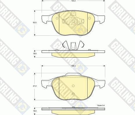 Girling 6115832 - Kit de plaquettes de frein, frein à disque cwaw.fr