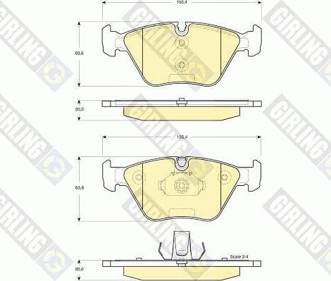 Girling 6115312 - Kit de plaquettes de frein, frein à disque cwaw.fr