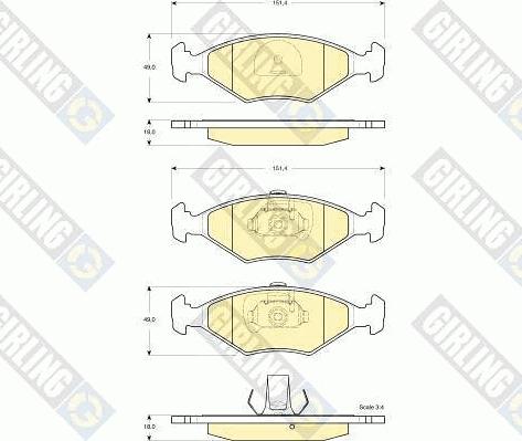 Girling 6115332 - Kit de plaquettes de frein, frein à disque cwaw.fr