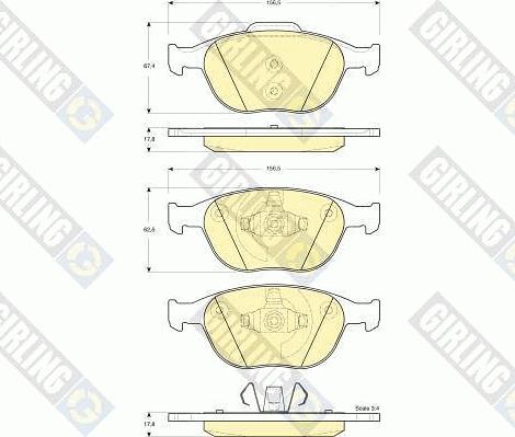 Girling 6115322 - Kit de plaquettes de frein, frein à disque cwaw.fr