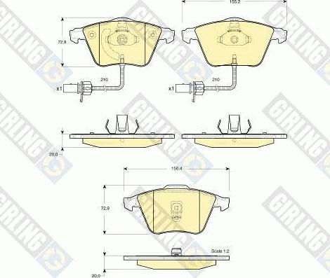 Girling 6115282 - Kit de plaquettes de frein, frein à disque cwaw.fr