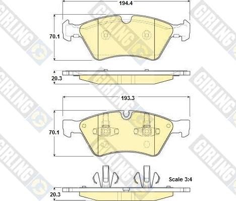 Girling 6116422 - Kit de plaquettes de frein, frein à disque cwaw.fr