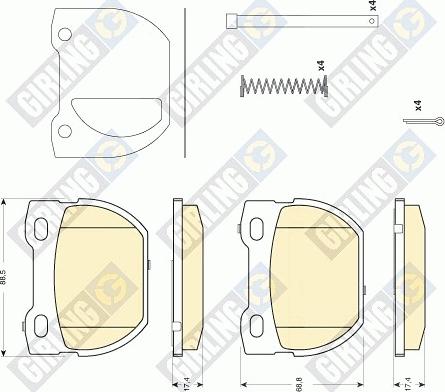 Girling 6116666 - Kit de plaquettes de frein, frein à disque cwaw.fr