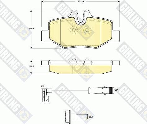 Girling 6116014 - Kit de plaquettes de frein, frein à disque cwaw.fr