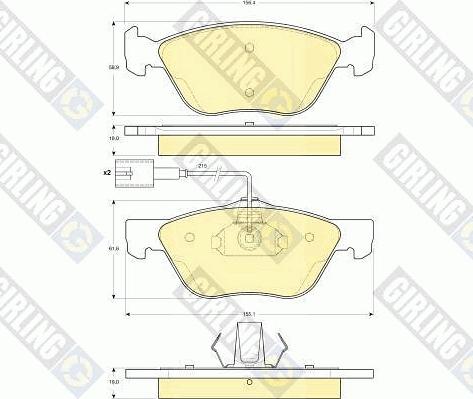 Girling 6116022 - Kit de plaquettes de frein, frein à disque cwaw.fr