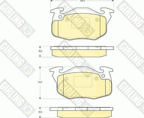 Girling 6116154 - Kit de plaquettes de frein, frein à disque cwaw.fr