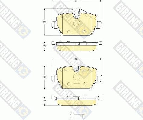 Girling 6116121 - Kit de plaquettes de frein, frein à disque cwaw.fr